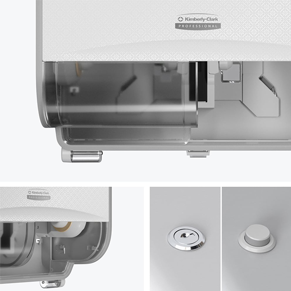 Icon Toilet Roll Dispenser With White Mosaic Faceplate 53945