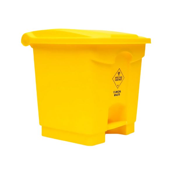 Clinical Waste Bin Square 30 Litre With Foot Pedal Yellow PB30CW