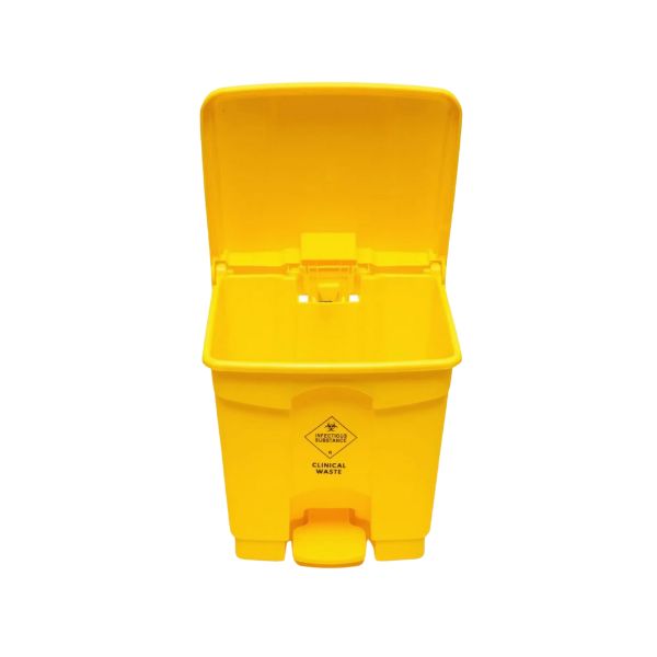 Clinical Waste Bin Square 30 Litre With Foot Pedal Yellow PB30CW