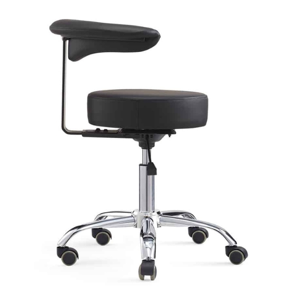 Task Medical Surgeon Stool With Armrest  Black
