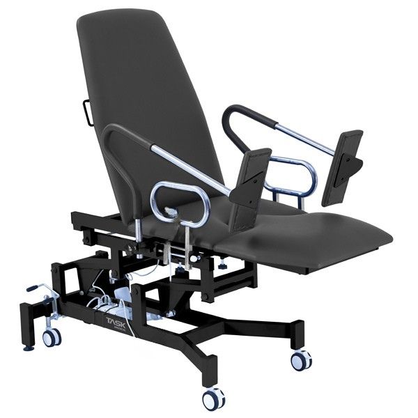 Task Medical Deluxe Gynaecology Chair With Stirrup & Foot Boards Black Edition