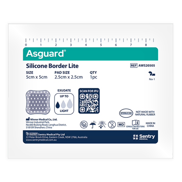 AsGUARD Silicone Border Lite Dressing