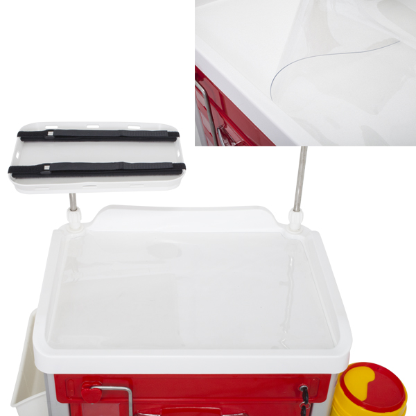 Task Medical Emergency Trolley with 5 Drawers (Red
