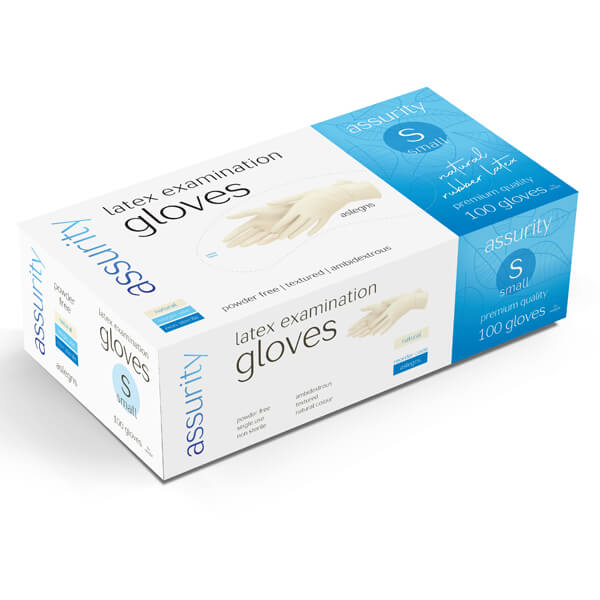Assurity Glove Latex Powder Free Small Box-100