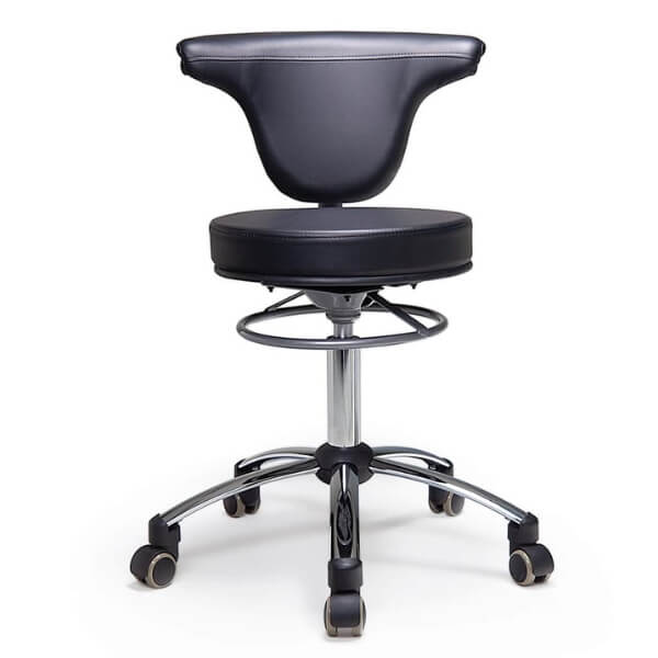 Task Medical Surgeon Stool With Back Black