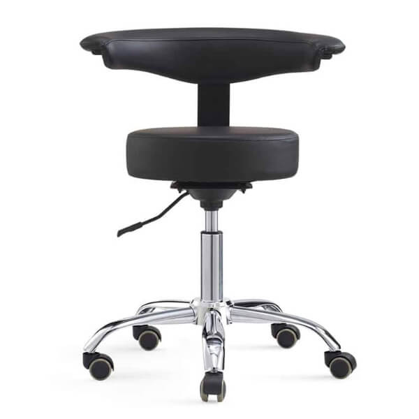 Task Medical Surgeon Stool With Armrest  Black
