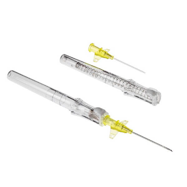 BD Autoguard BC Shielded IV Catheter with Blood Control Technology Yellow Winged 24g x 0.75
