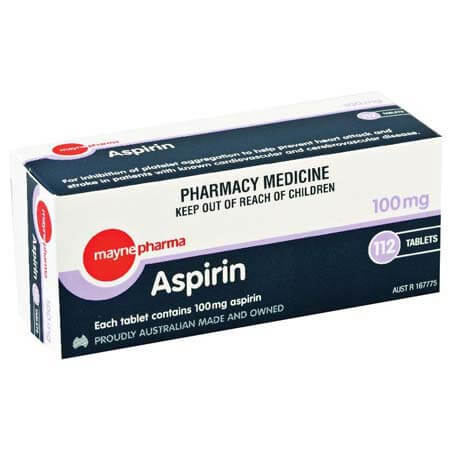 Asprin Tablets 100mg  Pack-112 AUST R 194209