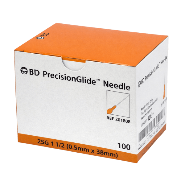 BD Needle 25G x 1.5 (38mm) - Box of (100)